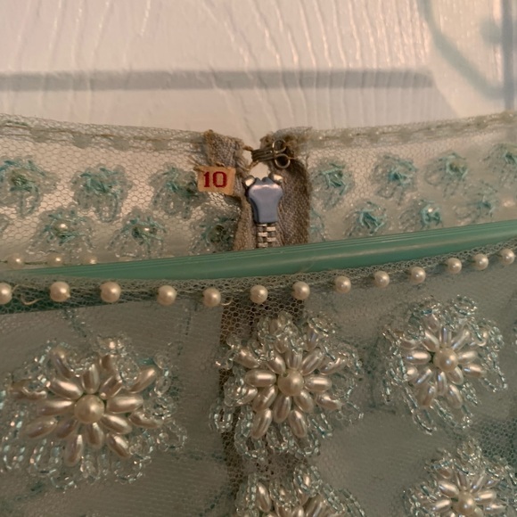 🌸HP🌸 French Vintage Couture Handbeaded Sheer Top - Picture 4 of 8